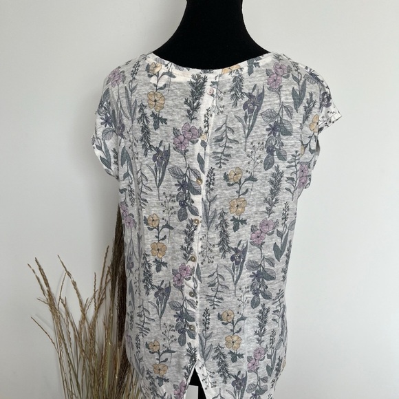 Rachel Ashwell 100% linen Floral Print Women's Top - Multicolor - Picture 3 of 5